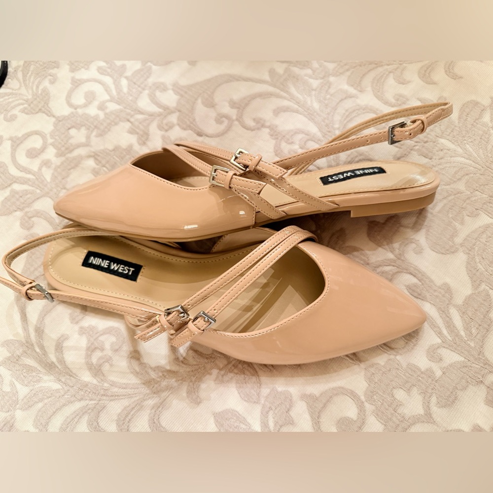 Nine West Women's light natural Slingback flats beley3 - Picture 5 of 6
